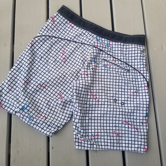 S mens splatter swimsuit w zipper pocket - Picture 3 of 15